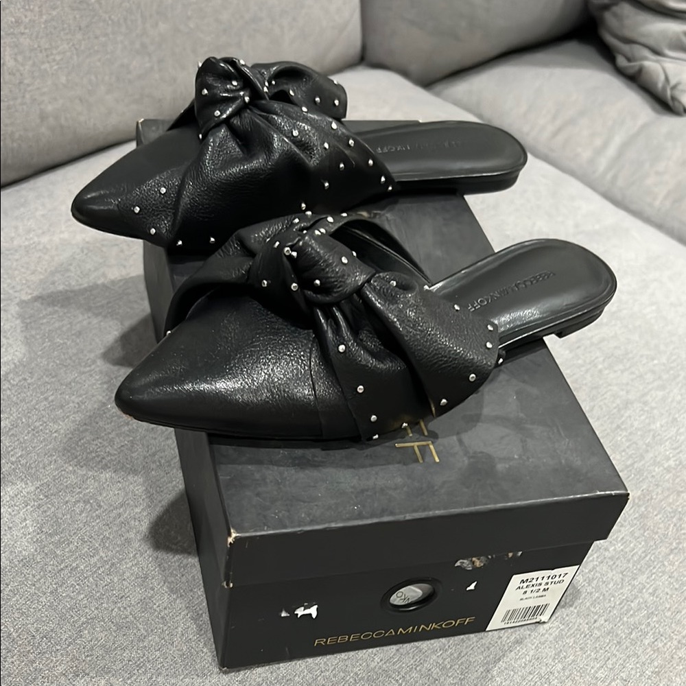 Rebecca Minkoff Black Studded Mules